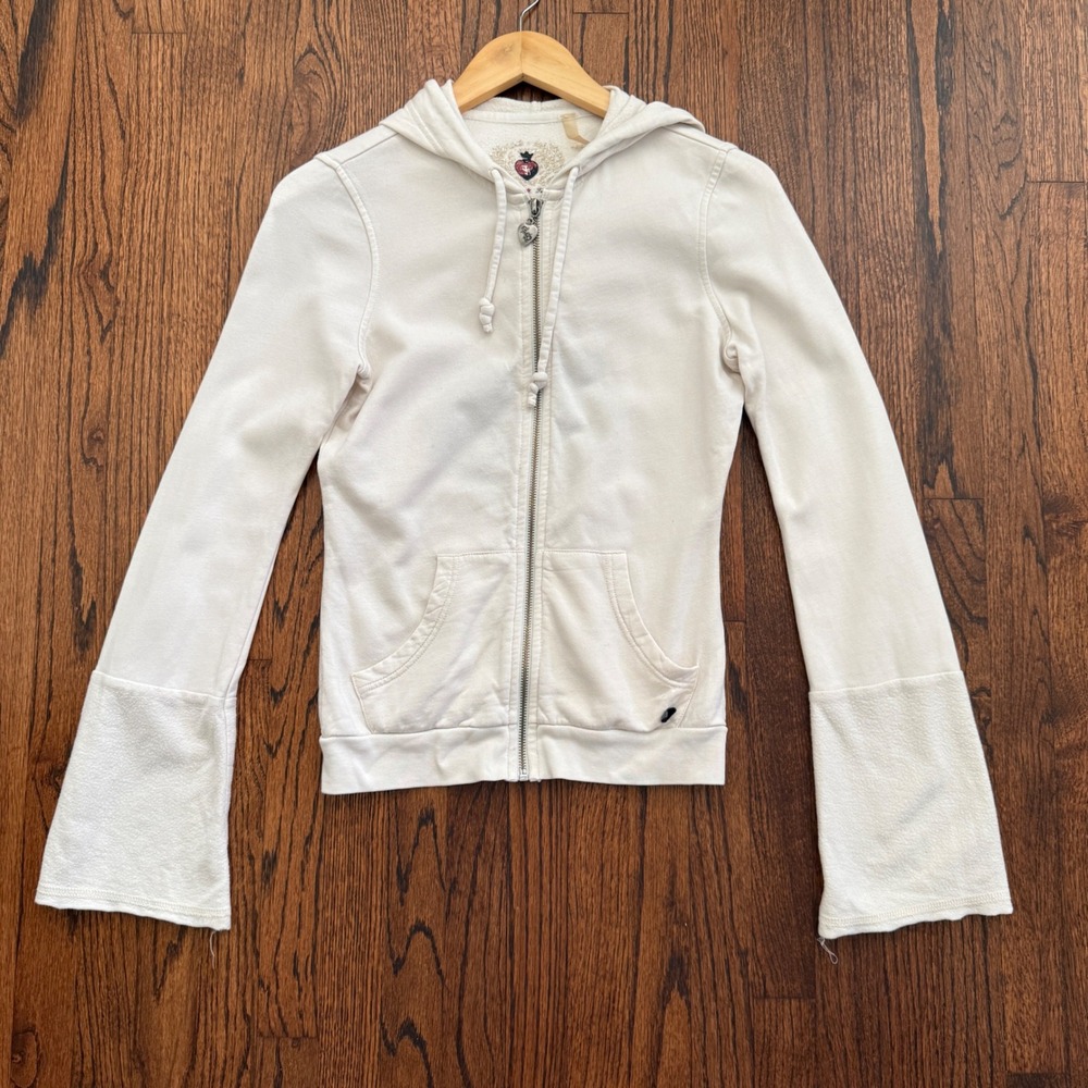 Twisted Heart Women's Vintage Jacket Full Zip Hoodie Lace Heart Y2K Size‎ S